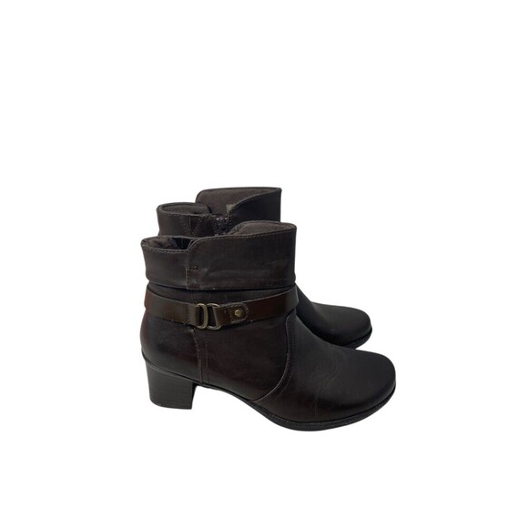 Earth Ankle Boots Women's Size 11 M Brown Leather Block Heel - Picture 1 of 10
